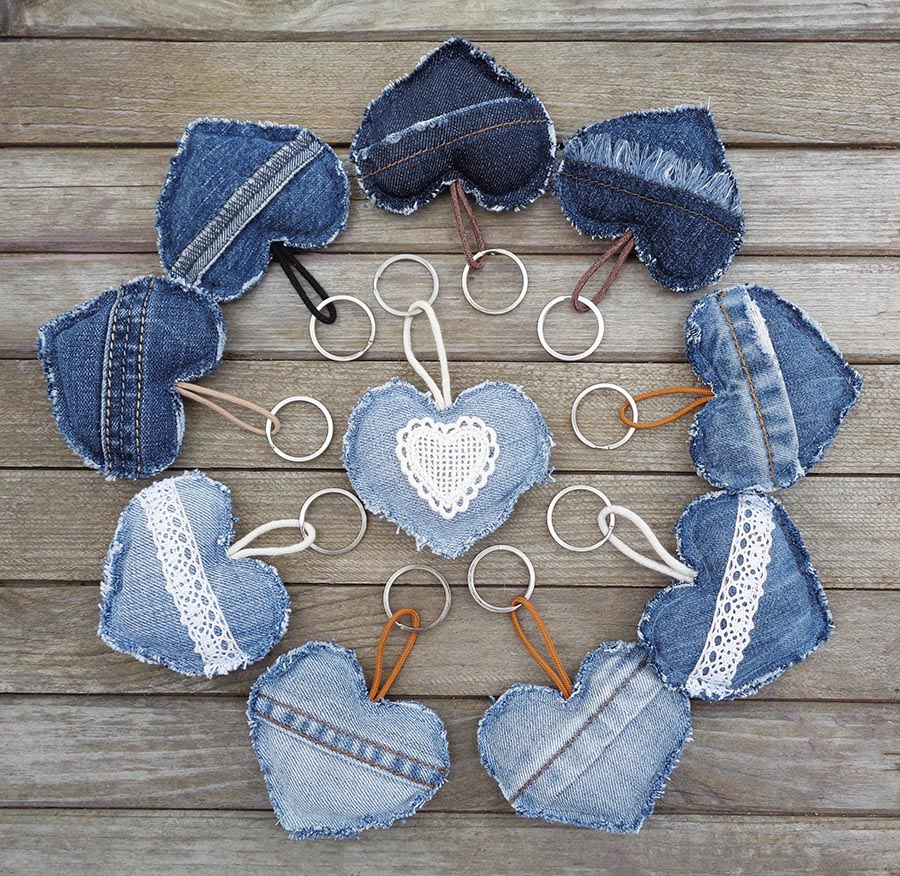 DIY denim hearts