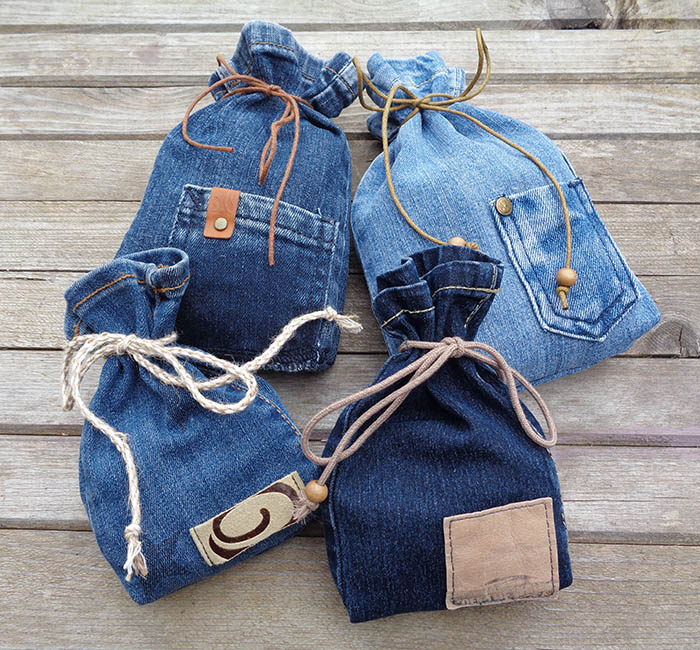 denim gift bags